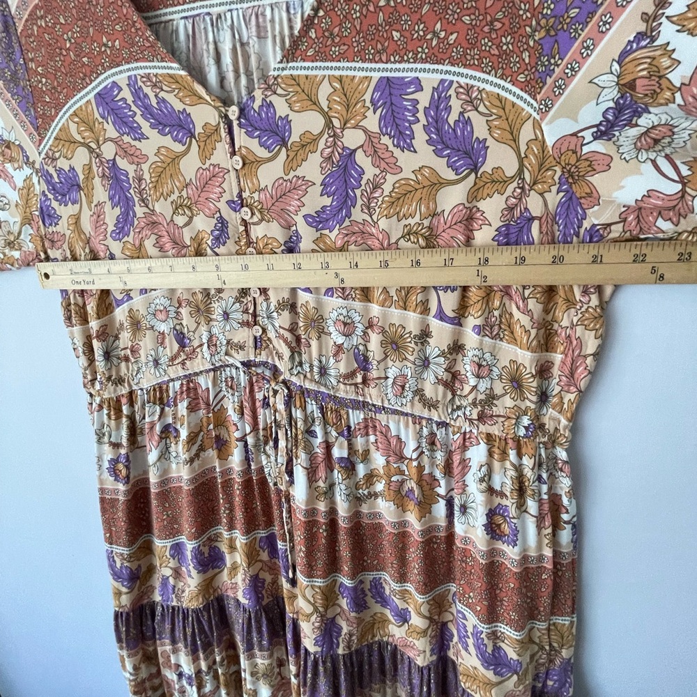 City Chic Floral Boho Tiered Maxi Dress 1X - Picture 6 of 12